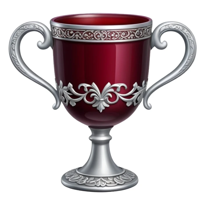 silver cup with wine sticker