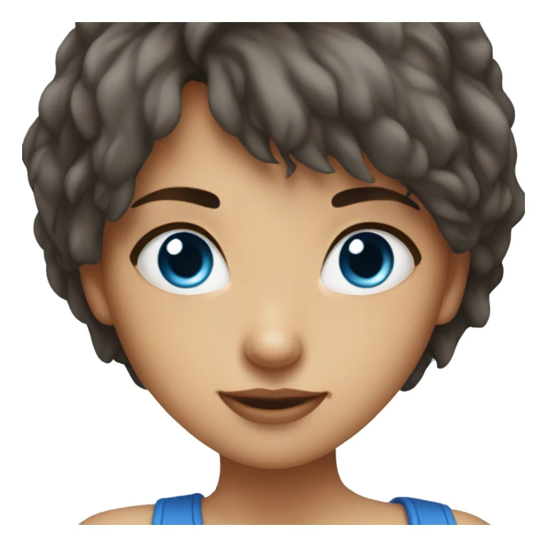 fille brune aux yeux bleu sticker