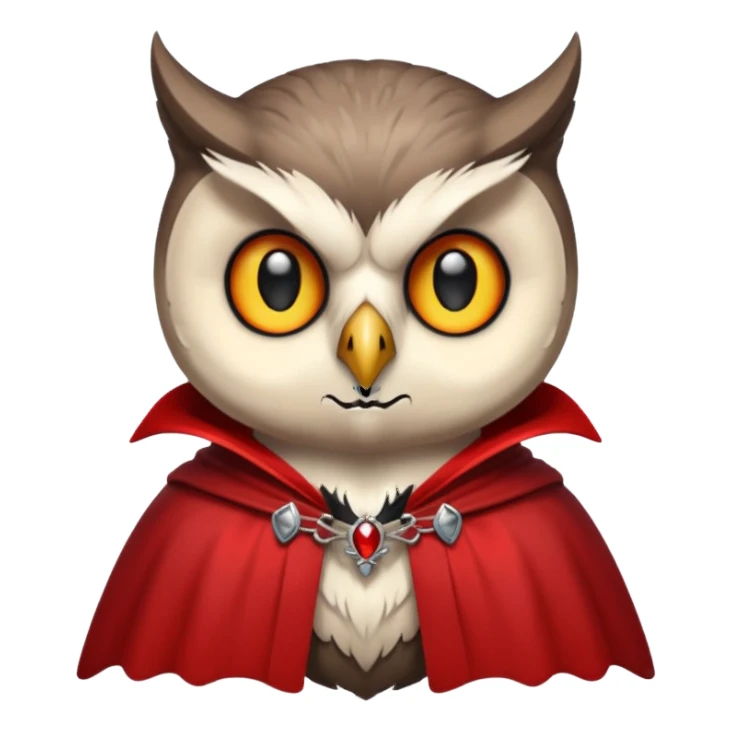 owl vampire in red collar cloak sticker