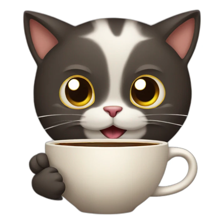 cat-with-cup-of-coffie sticker
