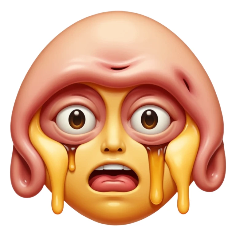 Crazy face melting sticker