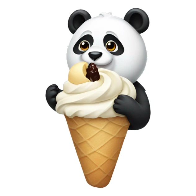 Panda eating ice cream sticker