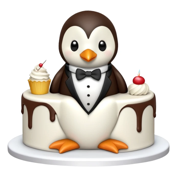 Penguin cake sticker