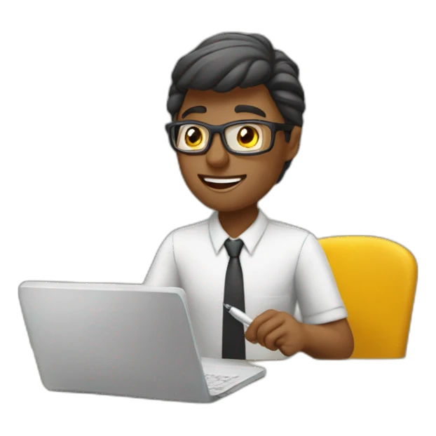 one customer service agent writing on keyboard sticker