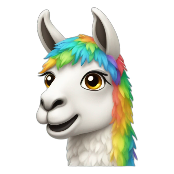 Rainbow llama sticker