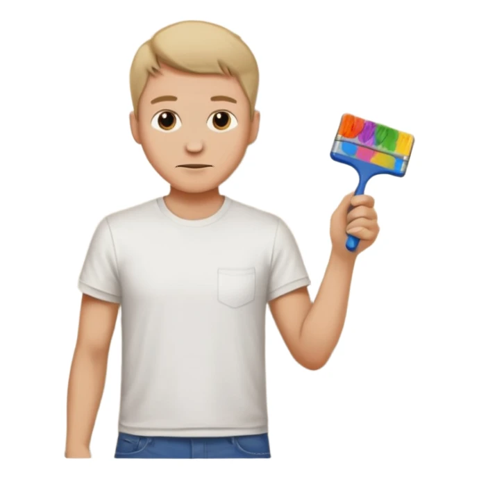 a man painting a wall   sticker