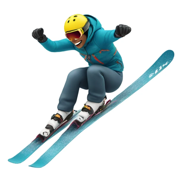 Skier going off jump sticker