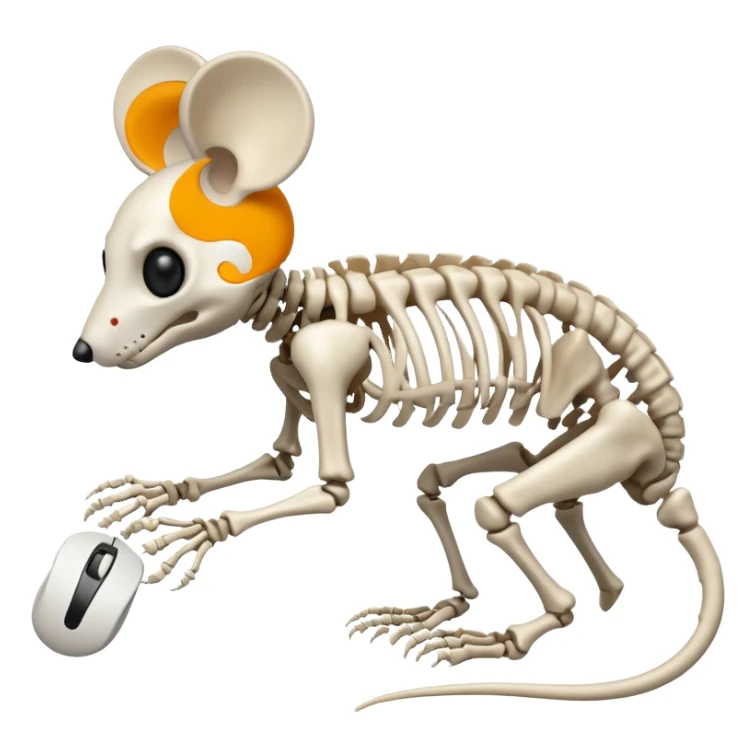 Mouse skeleton sticker