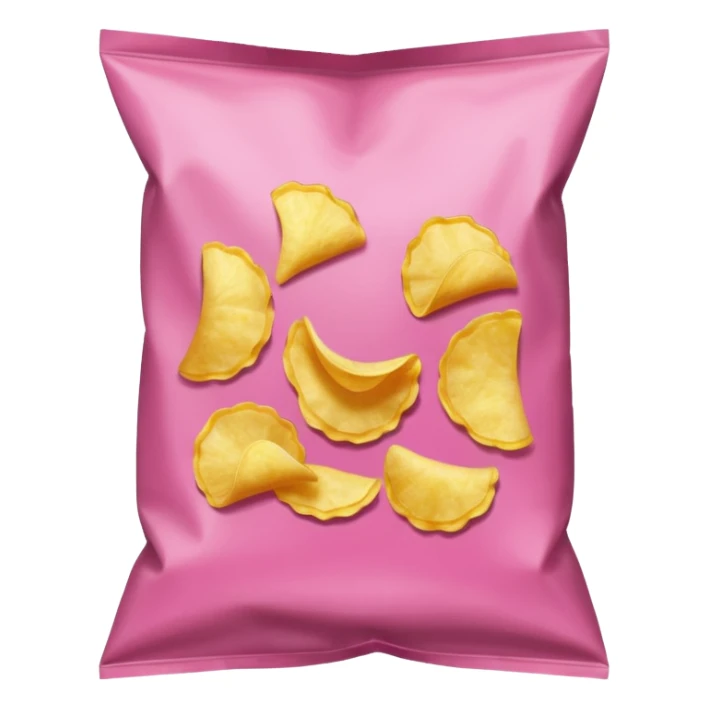 Pink bag of potato chips sticker
