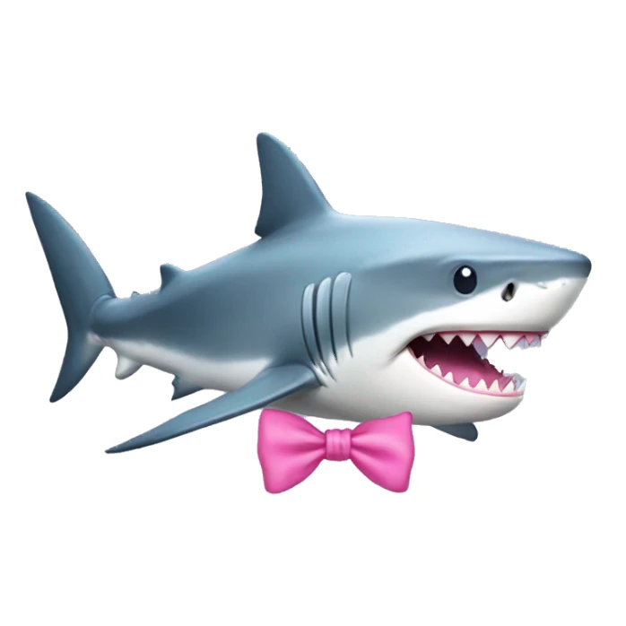 shark with a pretty pink bow sticker