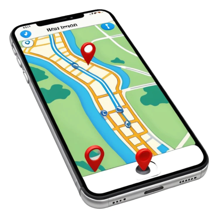 GPS map on iPhone Verticla standing sticker