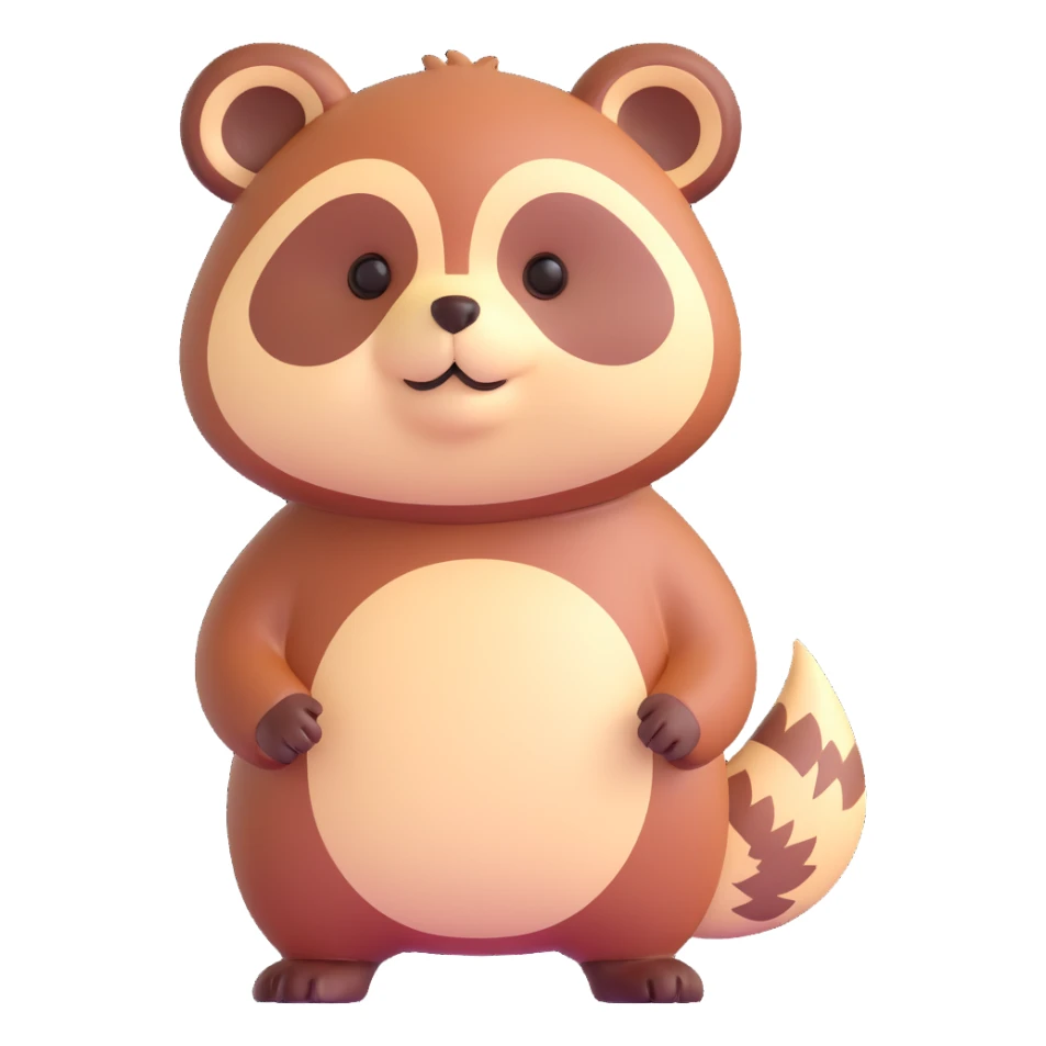 cute tanuki, standing  sticker