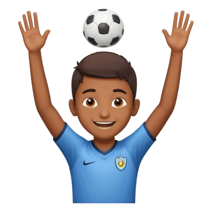 Indian boy celebrating a soccer goal sticker