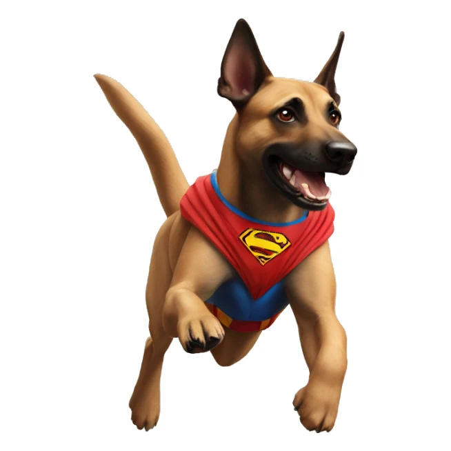  superman dog malinois flying sticker