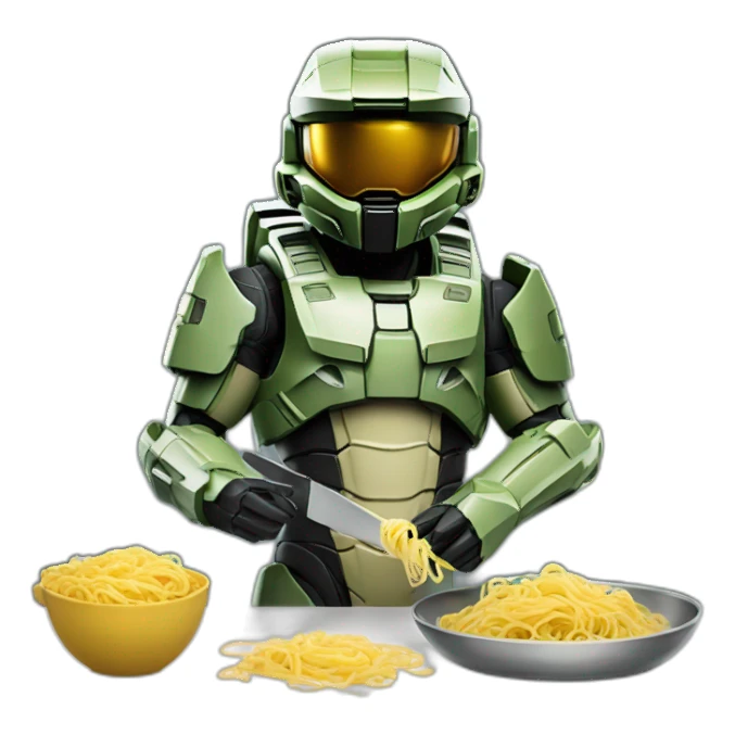 master chief cooking pasta sticker