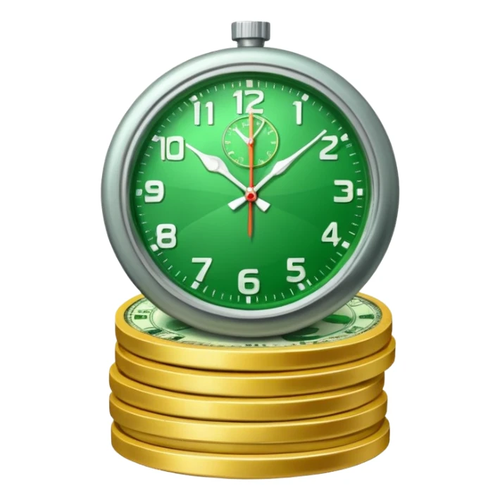 money and clock sticker