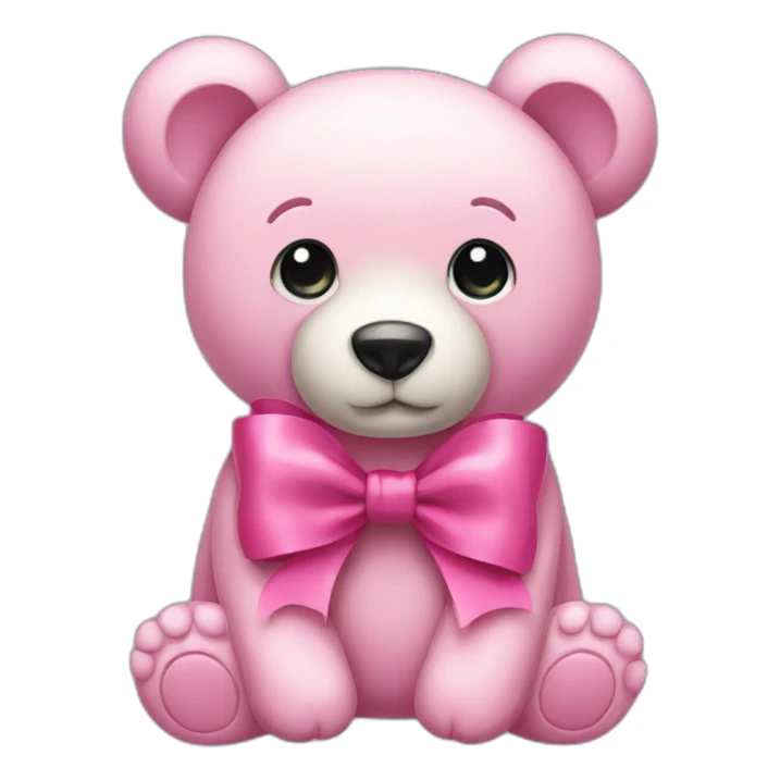 Pink bow bear sticker