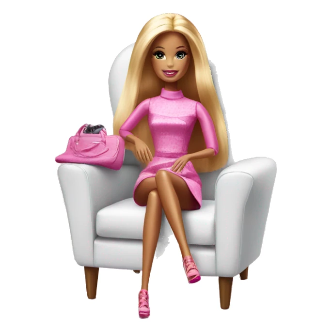Barbie chair with a Barbie doll sticker