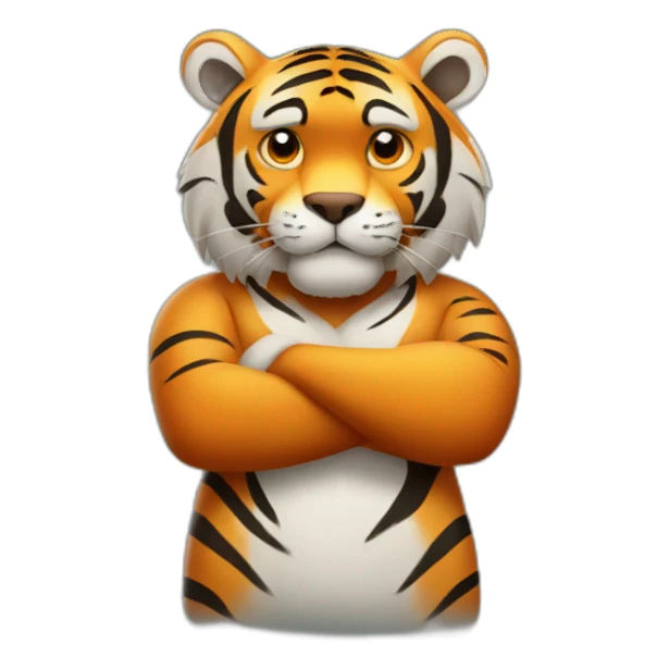 Tiger with his arms crossed sticker