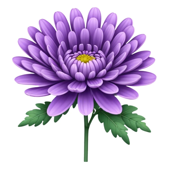 single Lavender Chrysanthemum, straight stem sticker