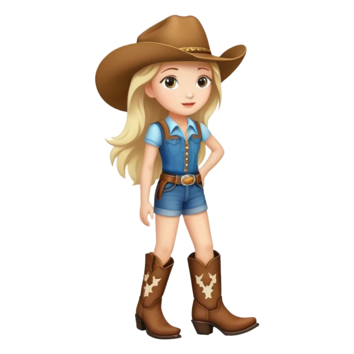 Guerita con botas vaqueras sticker