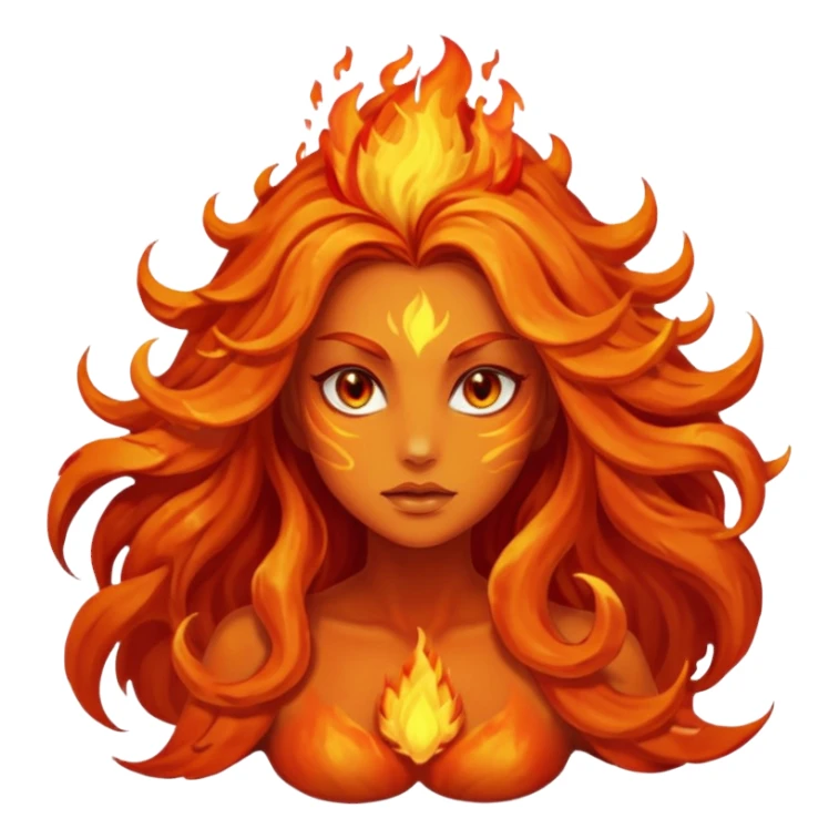fire elemental woman sticker