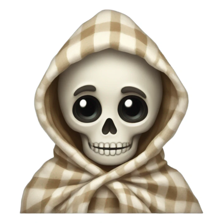 Sweet skeleton wearing blanket  sticker