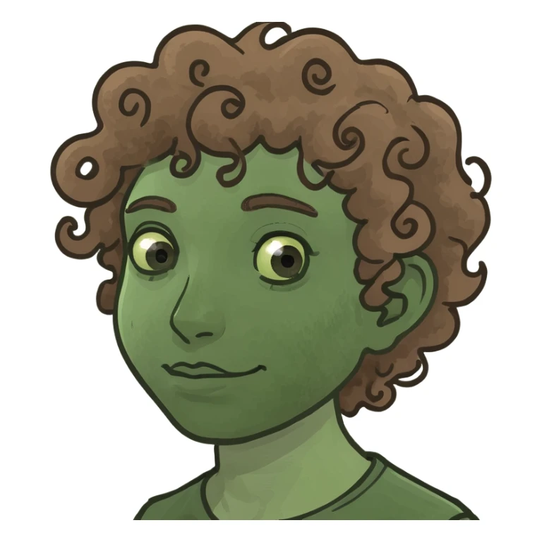 Fiel auto brown curly hair sticker