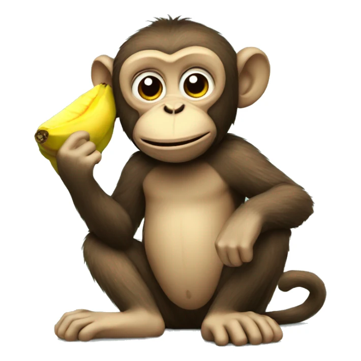 monkey EATING ANANAS banana sticker
