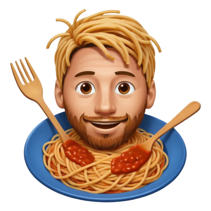 spaghetti in messi's face sticker