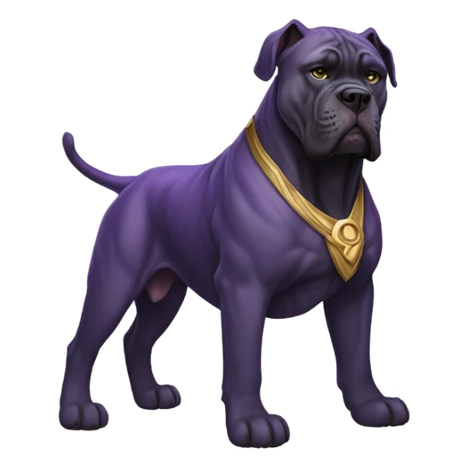  A purple-colored Cane Corso dressed Thanos. sticker