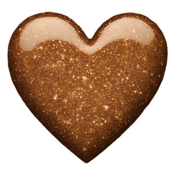 One Brown glitter heart sticker