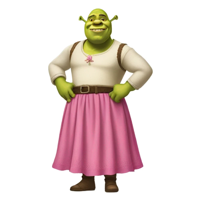 Shrek with a skirt Pink  sticker