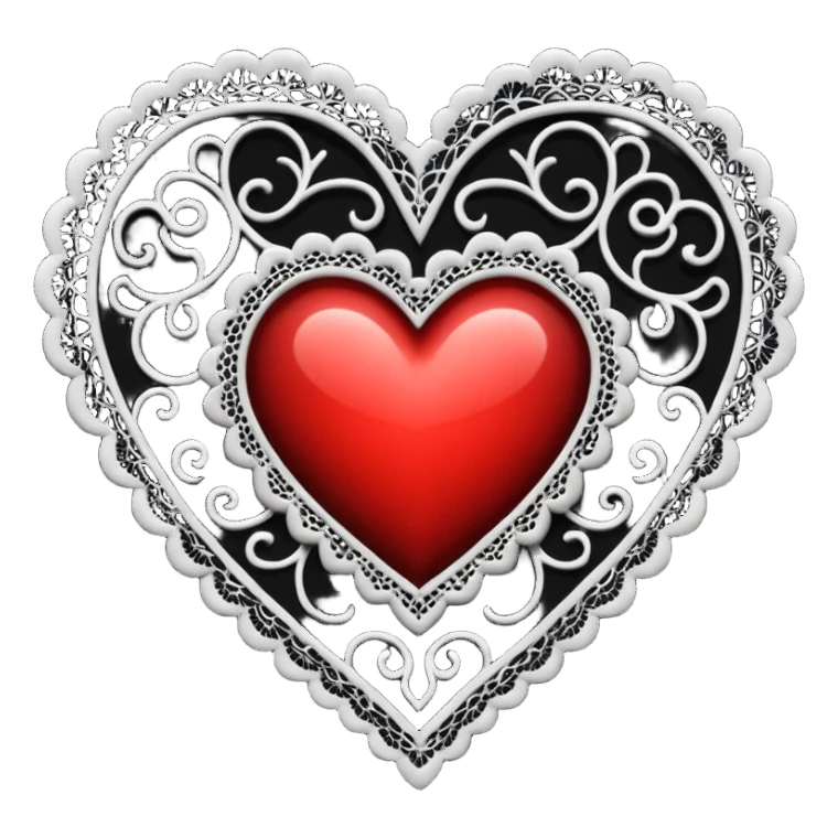 heart with gothic lace sticker