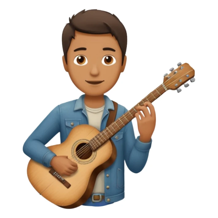 man holding guitar sticker