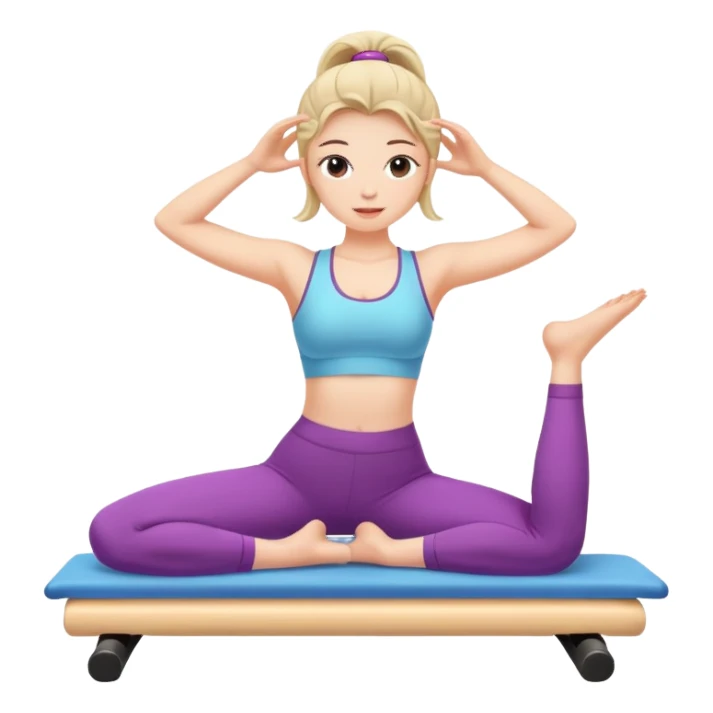 A girly girl doing pilates sticker
