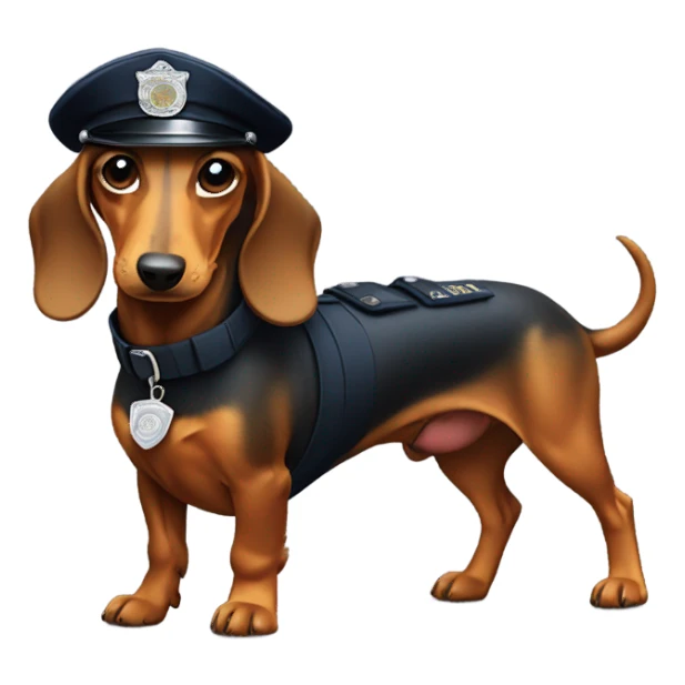 police dachshund  sticker
