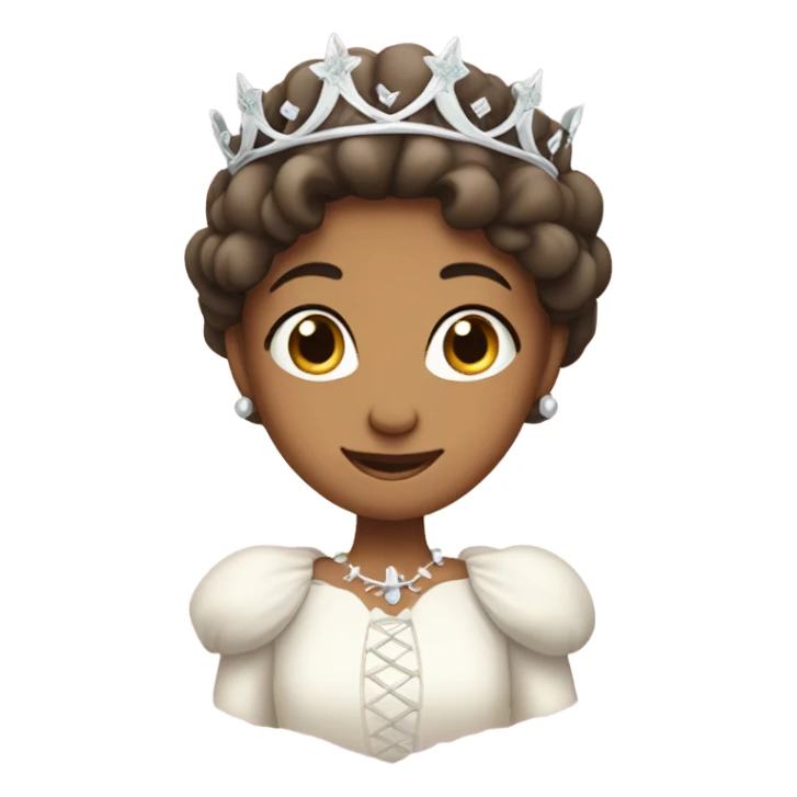 white princess with hands flat under chin grinning  sticker