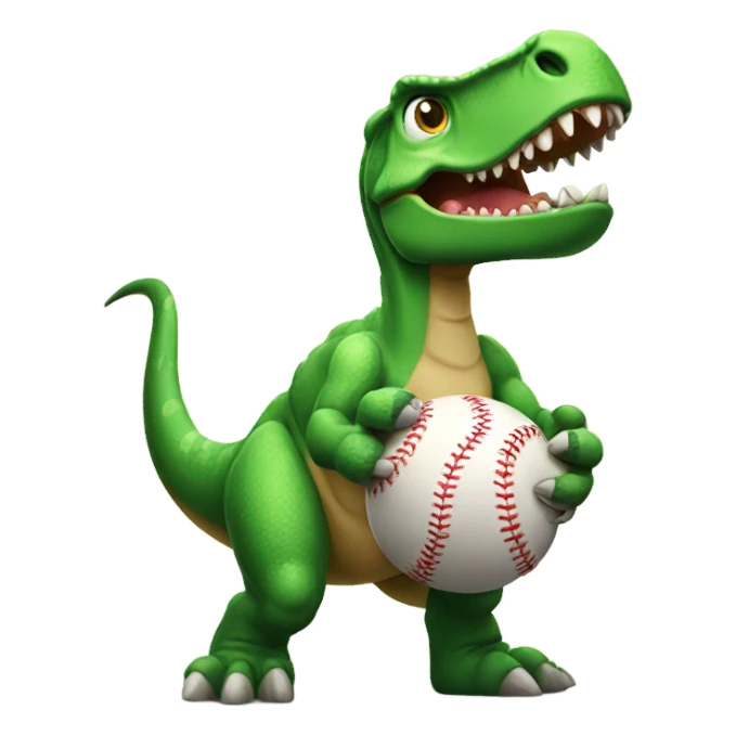 Dinosaur with baseball sticker