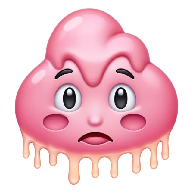 Blushing melting emoji sticker