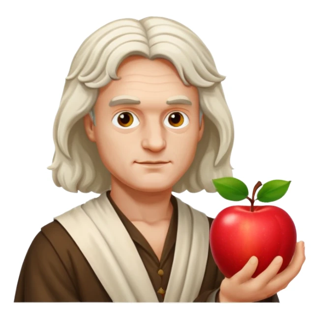 isaac newton hold an apple sticker