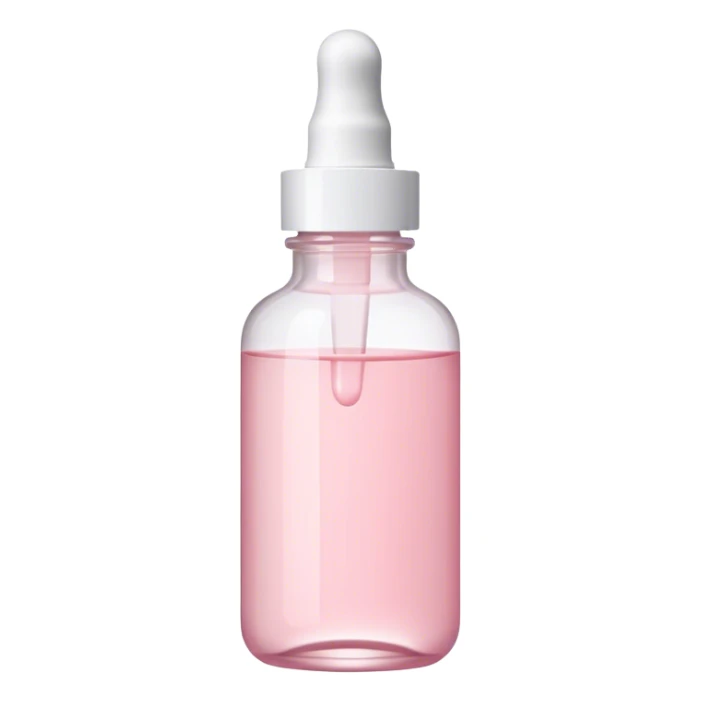 Pale pink serum bottle with white top sticker