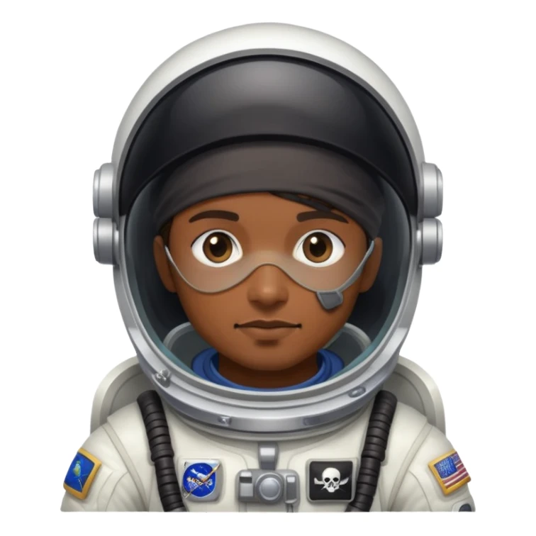 astronaut with eyepatch like a pirate sticker