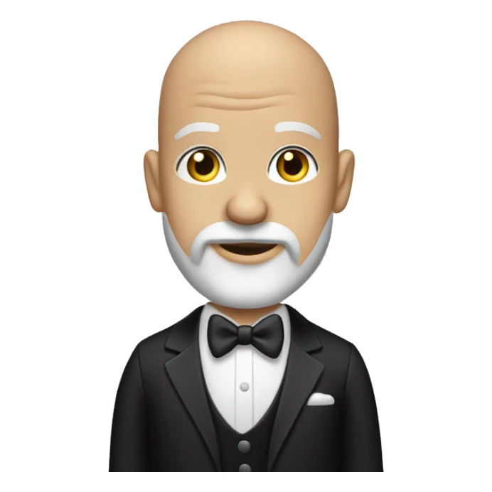 Bald man with beard in tux  sticker