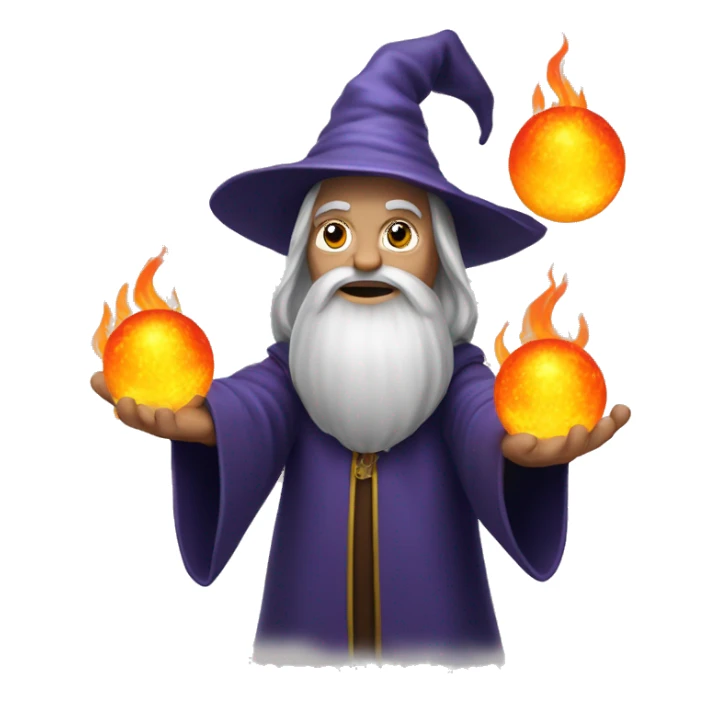 Wizard that is holding two fire balls overhead  sticker