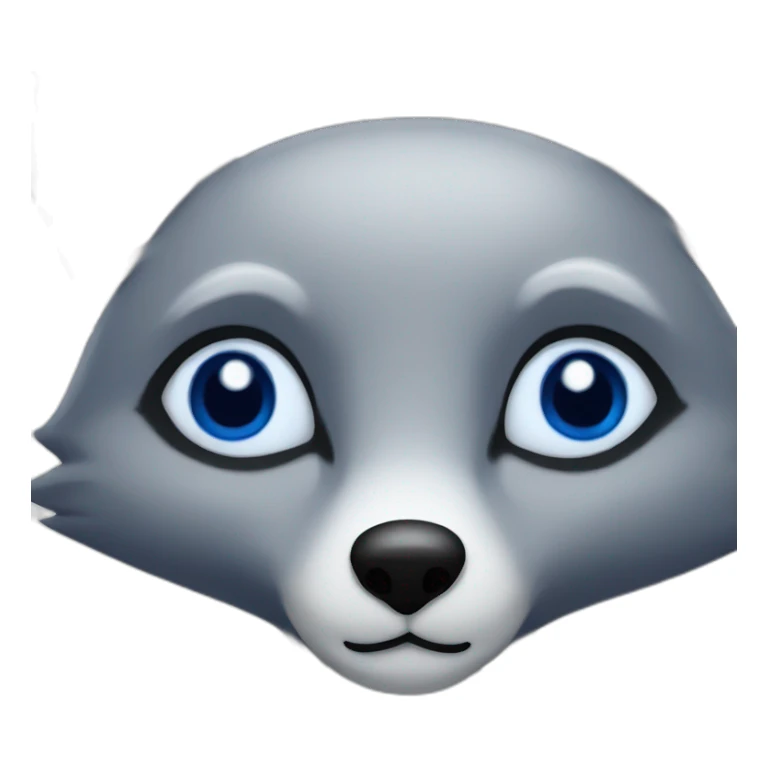 Fully dark blue fox with star eyes sticker