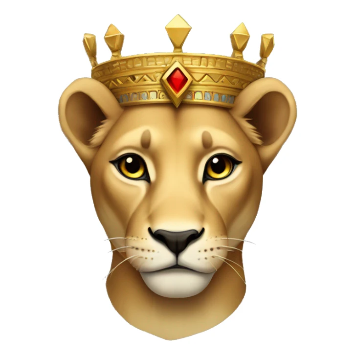 Lioness with a crown Egyptian theme sticker