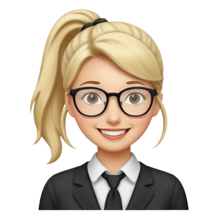 Office lady with high ponytail sticker