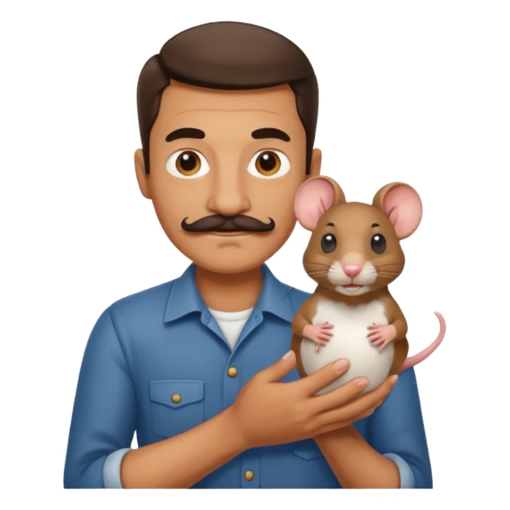 Rat, man and mustache sticker