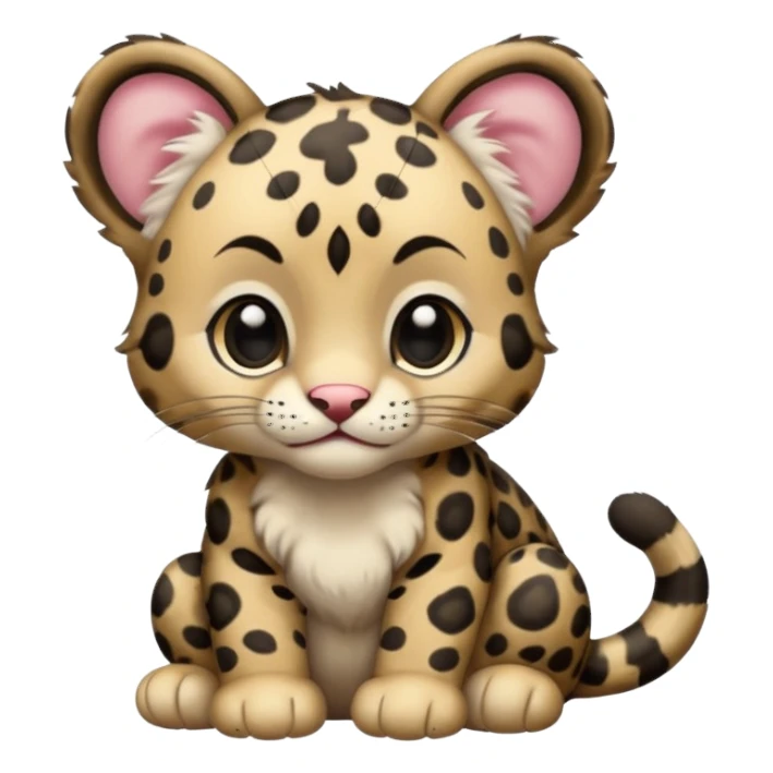 clouded leopard baby sticker